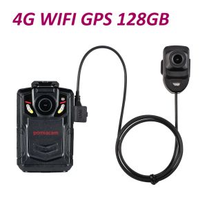 BC002 256 Go de corps usé Caméra HD 1080p 4G WiFi GPS DVR Recordance vidéo Sécurité Cam Ir Ir Vision Night Vision Mini Camcorders IP65 Avec Caméra Extension