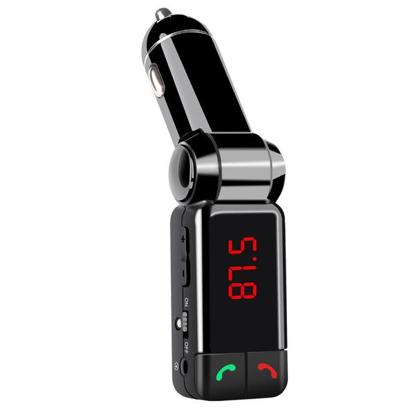 BC06 Kit de voiture Bluetooth mains transmetteur FM récepteur de musique sans fil LCD voiture lecteur Mp3 double chargeur USB privé
