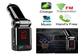 BC06 Bluetooth Car Kit Transmisor FM Inalámbrico Reproductor MP3 Manos Cargador USB con doble carga USB 5V2A LCD U disk6904492