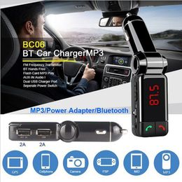 BC06 Auto Bluetooth FM-zender Handen Gratis Bluetooth Carkit MP3 Audio Player Draadloze Modulator USB-oplader