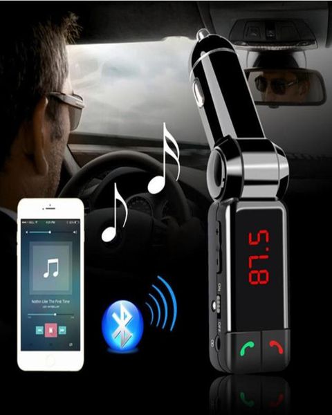 BC06 Kit de voiture Bluetooth sans fil Handsfree FM Transmetteur stéréo o mp3 Music Player Double Ports USB Charger avec LCD Display7679050