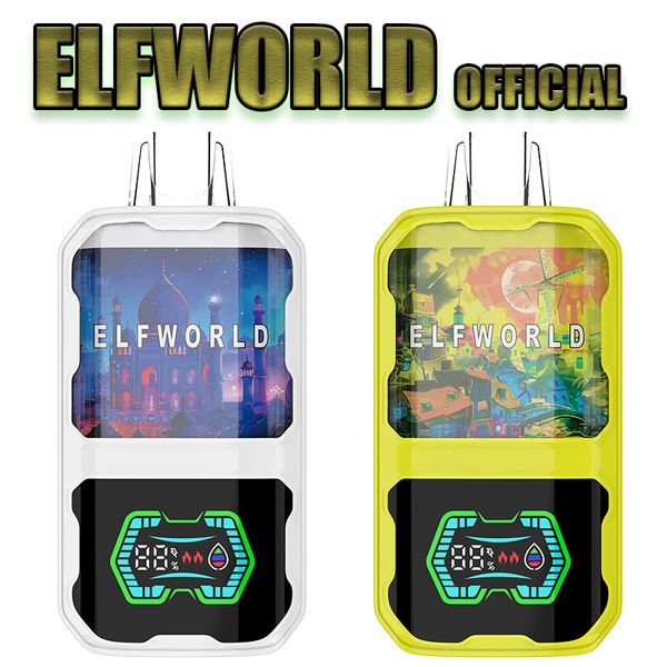 ElfWorld 22000 Barras de hojaldres desechables Vape Pen e cigarrillos 26 ml de vainas repletadas Cartucho 650mAh Batería recargable Huffos de 22k Entrega rápida Entrega rápida