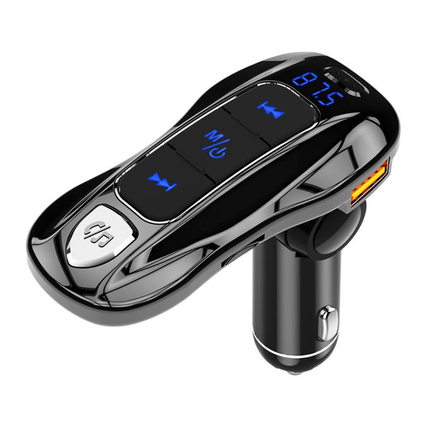 BC55 Lecteur de musique mp3 pour voiture Récepteur Bluetooth 5.0 Transmetteur FM Port de charge PD 18W type-c Chargeur de voiture USB Lecteur de musique à disque U