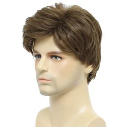 BCHR MENS WIGS BRORM BRORN MEN Men de costume Natural Fluffy Cosplate Synthetic Mens Wig For Male Guy 240412