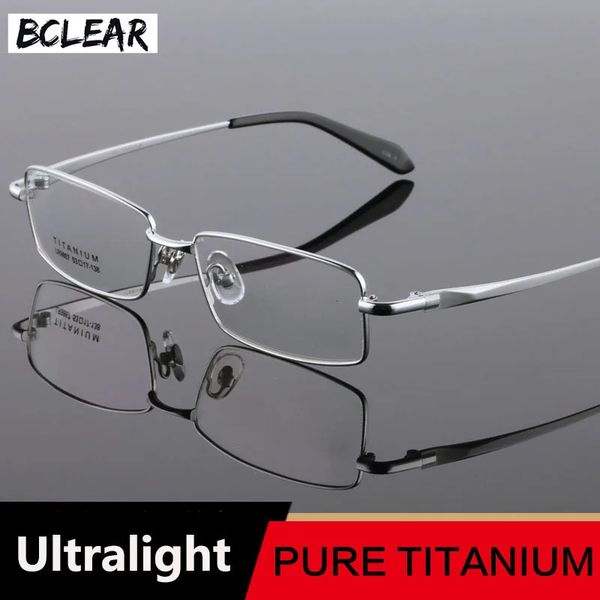 BCLEAR Classic Glasses Pure Gafas Frame Men Eyeglasses ópticas Lectura de prescripción Clear Ojo Spectacle Male 240416