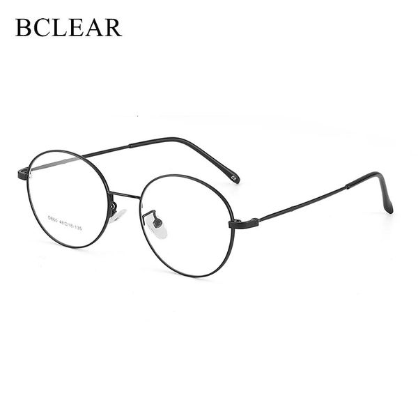 Blear Retro Man Femme verres ronds Metal Alloy Eyeglass Caxe Sergent Silver Spectacles lunettes de haute qualité 240430