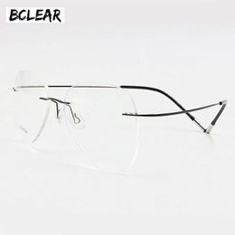 BCLEAR RIMLOSE Mode Designer -bril Optische brillen Kader mannen en vrouwen Eyewear Lichtgewicht Flexibel spektakel 240507
