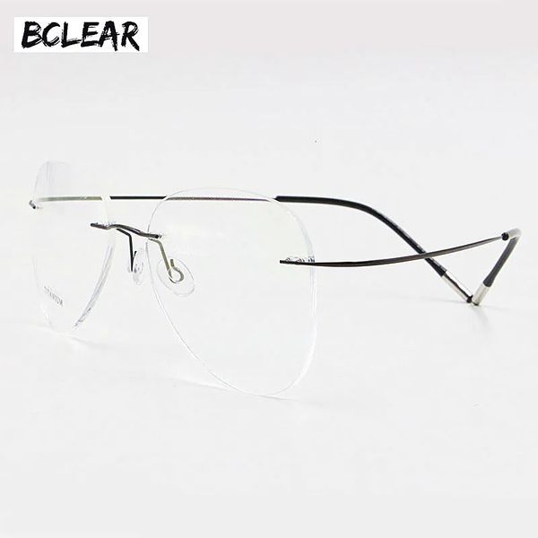 Blear Rimless Fashion Designer de mode lunettes optiques Fadre des hommes et des femmes Spectacle flexible léger 240507.