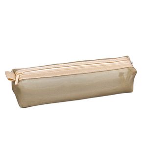 Gouden PVC Pencil Case Small Pencil Pouch Slim penzak met ritssluiting voor volwassenen 122355