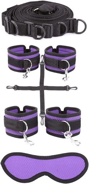 BDSM Lit Binding Bondage Ensemble avec des leggings Purple Hands Leggings Sleeping Lit et Sponge Eye Mask