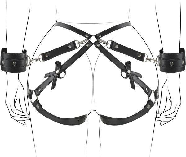 Harnais corporel BDSM, kit de retenus de bondage avec poignets poignets