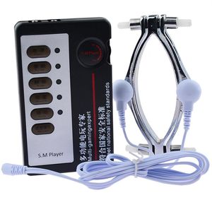 Pince à lèvres électrique en acier inoxydable, Bondage BDSM, pince à Clitoris, jeux pour adultes, stimulateur de Massage du point G, jouet sexy pour femmes 3119