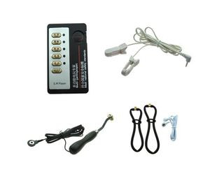 bdsm bondage gear electro shock juguetes sexuales dispositivo de terapia de choque de pulso eléctrico Kit Clips para los oídos Rodillo de rueda Tortura vaginal para mujeres 2348695