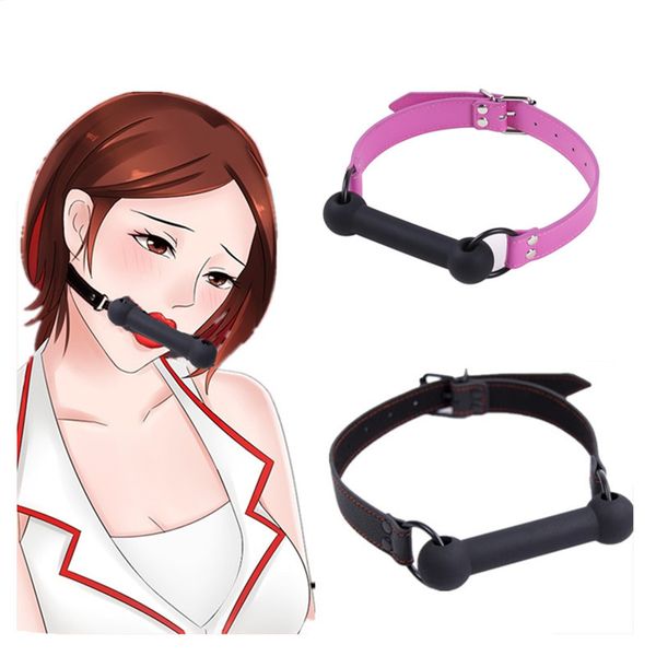 Bdsm Bondage Silicone chien os balle Gag, chiot jouer rôle bouche farcie bâton contraintes Gags, Cosplay adulte sexy jouets