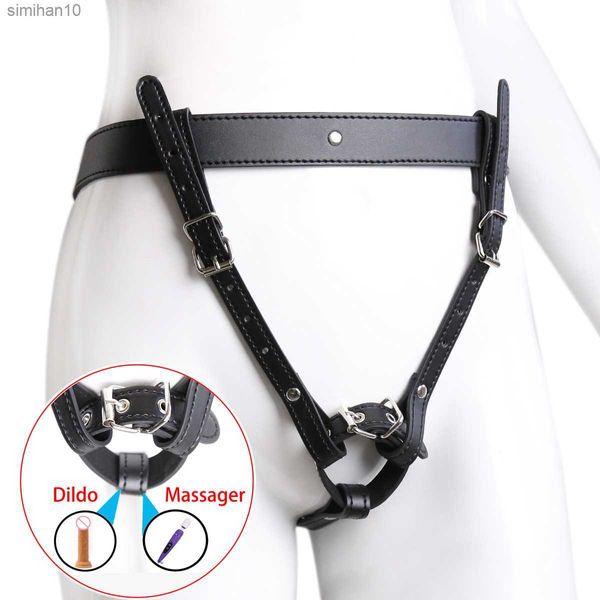 BDSM Chastity Forced Orgasm Cinturón ajustable para vibrador Dildo Leather Bondage Strap-on Arnés Juguetes sexuales para mujeres Parejas L230518