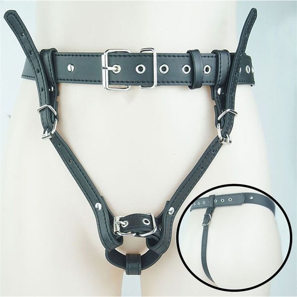 BDSM chasteté forcée orgasme ceinture vibrateur cuir Bondage sangle sur harnais Strapon baguette magique masseur Sex Toys femmes 220606