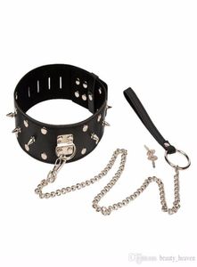 Collar BDSM Collares de esclavo de cuero para mujeres Collar de metal femenino Collar Fetiche Bondage Restricciones Juguetes eróticos Parejas adultas Sexo G5998783