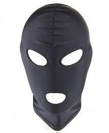 BDSM Elastic Open 3 Holes Hood Mask Mask Hoofddeksels slaaf in volwassen spellen voor koppelserotisch seksproducten speelgoed voor vrouwen en Men2342780