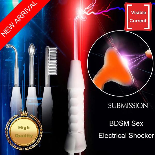 BDSM Electric Shock Twilight Wand Electro Sex Kit Pene Pezón Masajeador corporal Estimulación Juegos para adultos Juguetes para pareja 240102