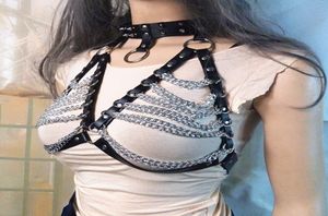 BDSM Fétiche Bondage Collier Corps Harnais Jouets Sexuels Produits Pour Adultes Pour Couples Sexe Bondage Ceinture Chaîne Esclave Seins Femme Y04069406369