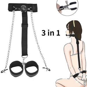 BDSM FETISH Bondage Sexyo Gag Handboeien tepel Clips volwassen game rollenspel