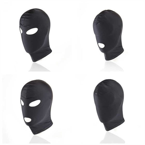 BDSM Gay Toys Fetish Mask Bondage Hood Juegos para adultos Tela elástica Restricción de cabeza completa Sex Mask Hood Erotic Sex Toy para mujeres hombres Q0818