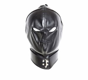 Masque facial BDSM Head Hood With Zipper Bondage Gear Training Training Black Adult Sex Toys for Women Gn3124000234759160
