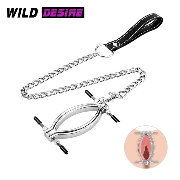 Pinces à lèvres en métal BDSM pour femme, stimulation clitoridienne, pince féminine, spéculum de chatte, jouets sexy, jeux pour adultes, accessoires exotiques