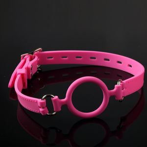 Anneau torique Gag à bouche ouverte BDSM, harnais à tête complète en Silicone médical 100%, jouets sexuels SM pour Couples, équipement de Bondage, jouet sexuel pour adulte