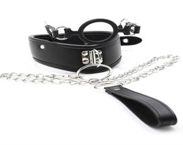 BDSM Open Mondplug Siliconen Gag Leather Lederen hondenkraag slaaf Bondage riem erotische seksproducten Volwassen speelgoed voor vrouwen en mannen GA1470795