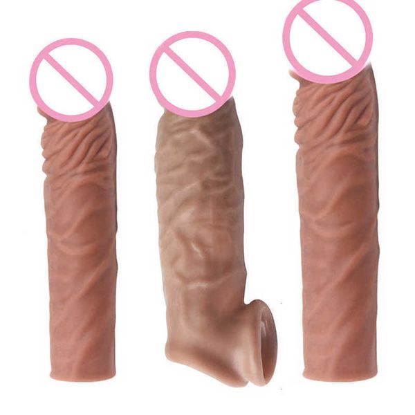 Bdsm Extension de pénis manchon de coq réutilisable en Silicone agrandisseur retard pour hommes gode rehausseur boutique érotique