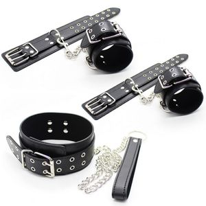 Bondage Slave Sex Producten PU Lederen Hond Kraag Hand Pols Enkle Cuffs Restraints Fetish Adult Games Paren Speelgoed Voor Vrouwen Heren Gay