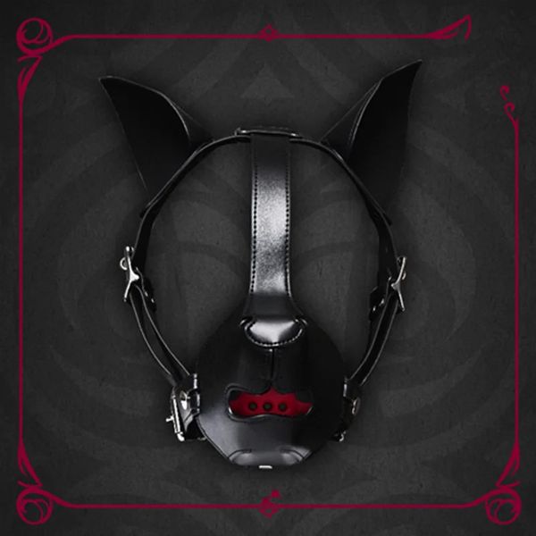 BDSM Puppy Play K9 Bondage Kit Capucha para perro Banda vinculante Boca Bola Máscara de juego de rol 240105