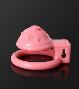 BDSM chatte appareils vaginaux Cage petit mâle Bondage coq Cage esclave pénis anneau Sex Shop MKC160 Pink7647807