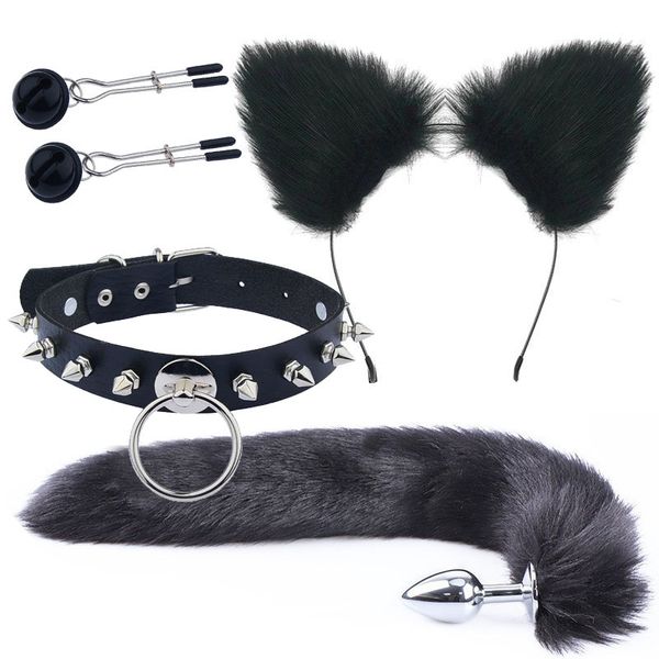 Juguete sexual BDSM, accesorio erótico de horquilla con cola de zorro, tapón Anal, tapón Anal para fetiche, fiesta de Cosplay, juegos para adultos