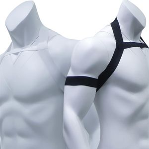 BDSM Sexy Kostuums mannen Body Borst Harnas Bondage Riem Halter Hals Echt Mannen Lingerie Nylon Elastische Bandjes Nachtclub party 322S