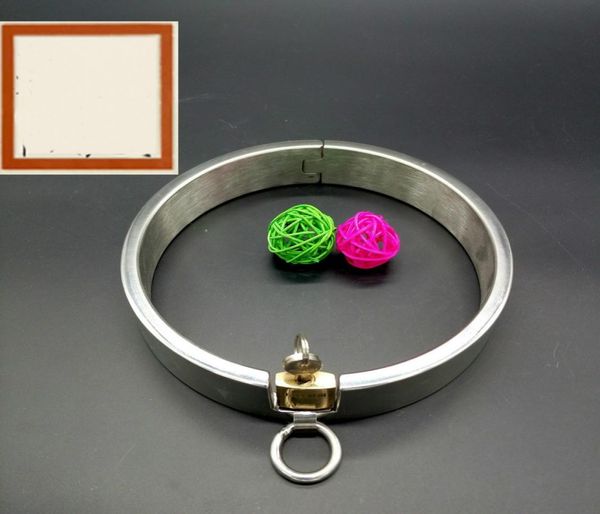 Bdsm Sm Sex Toys luxe en acier inoxydable collier robuste en fer épais collier de verrouillage miroir poli 2725551