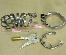 BDSM106-2 Magisch slot nieuwe apparaten met spike anti-off ring roestvrijstalen kleine lulkooi2293341