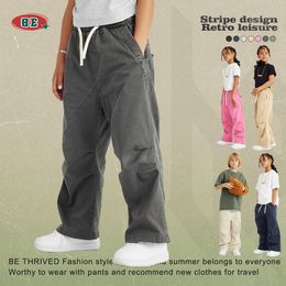 Be – vêtements pour enfants, Collection printemps/été pour enfants, lavage à l'eau, motif bleu, pantalons plissés, étiquette de mode ample de rue