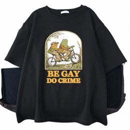 Be Gay Do Crime Imprimé Hommes Cott T-shirts Casual Tout-mathématiques À Manches Courtes Vintage Créativité Crewneck Tops Mans Tee Vêtements n9Us #