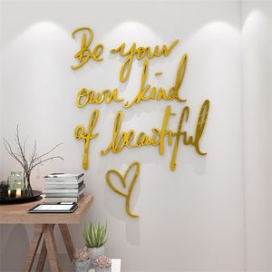 Wees je soort mooie decal familie vinyl muursticker citaten belettering woorden woonkamer achtergrond decoratieve decor 211124