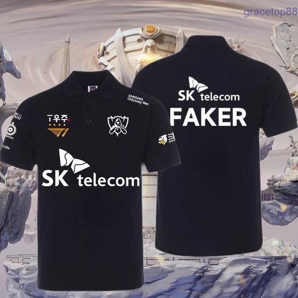 Be36 Polos pour hommes Skt T1 Esports Team Vêtements Imprimer League of Legends Faker T-shirts Mode Streetwear Polo surdimensionné Homme À manches courtes