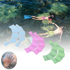 Accesorios de playa, 1 par, aletas de natación de silicona tipo rana Unisex, guantes de entrenamiento para nadar a mano, aletas, paleta palmeada 230616