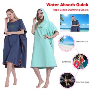 Accesorios de playa Absorción de agua para adultos Cambio de toallas de baño Bata Poncho Playa de natación multiusos Capas con capucha de secado rápido Poncho de playa 230707