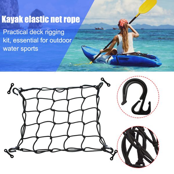 Accessoires de plage Kayak Canoë Pont Filet d'arrimage Crochet d'arrimage Filet à bagages en nylon robuste Maille 230621