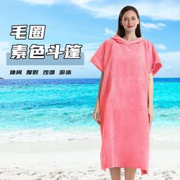 Superfine fibre séchage rapide cape éponge peignoir à langer plage surf natation chaud adulte plage cape serviette de bain 230607