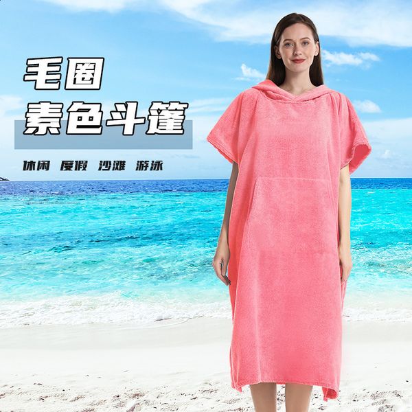 Superfine fibre séchage rapide cape éponge peignoir à langer plage surf natation chaud adulte plage cape serviette de bain 230607