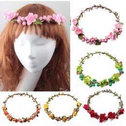 Strand kunstmatige bessen bloemen kopstuk hoofdband haarband kopje krans Diy bloemen bruids slinger kroon halo bruiloft accessoireszzzz