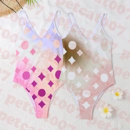 Traje de baño sin espalda para la playa Bikini para mujer con cuello en V Traje de baño para mujer Traje de baño con letras jacquard para mujer