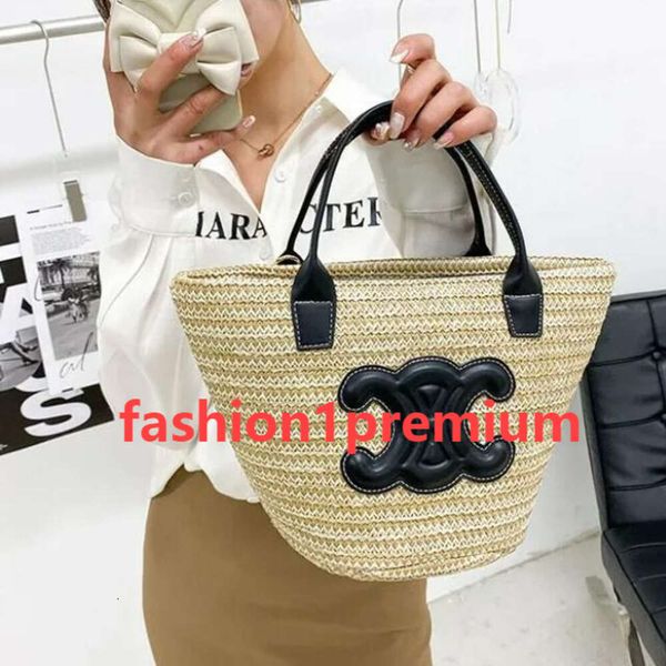 Sac de plage rotin décontracté de grande capacité de grande capacité bacs de créateur en osier paille tissée sacs à main panier palmier quitte la dame épaule crossbody 000